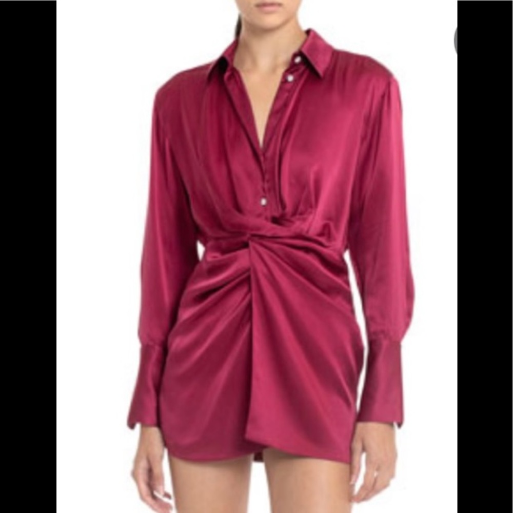 Gauge 81 Matsu Gathered silk mini shirt dress